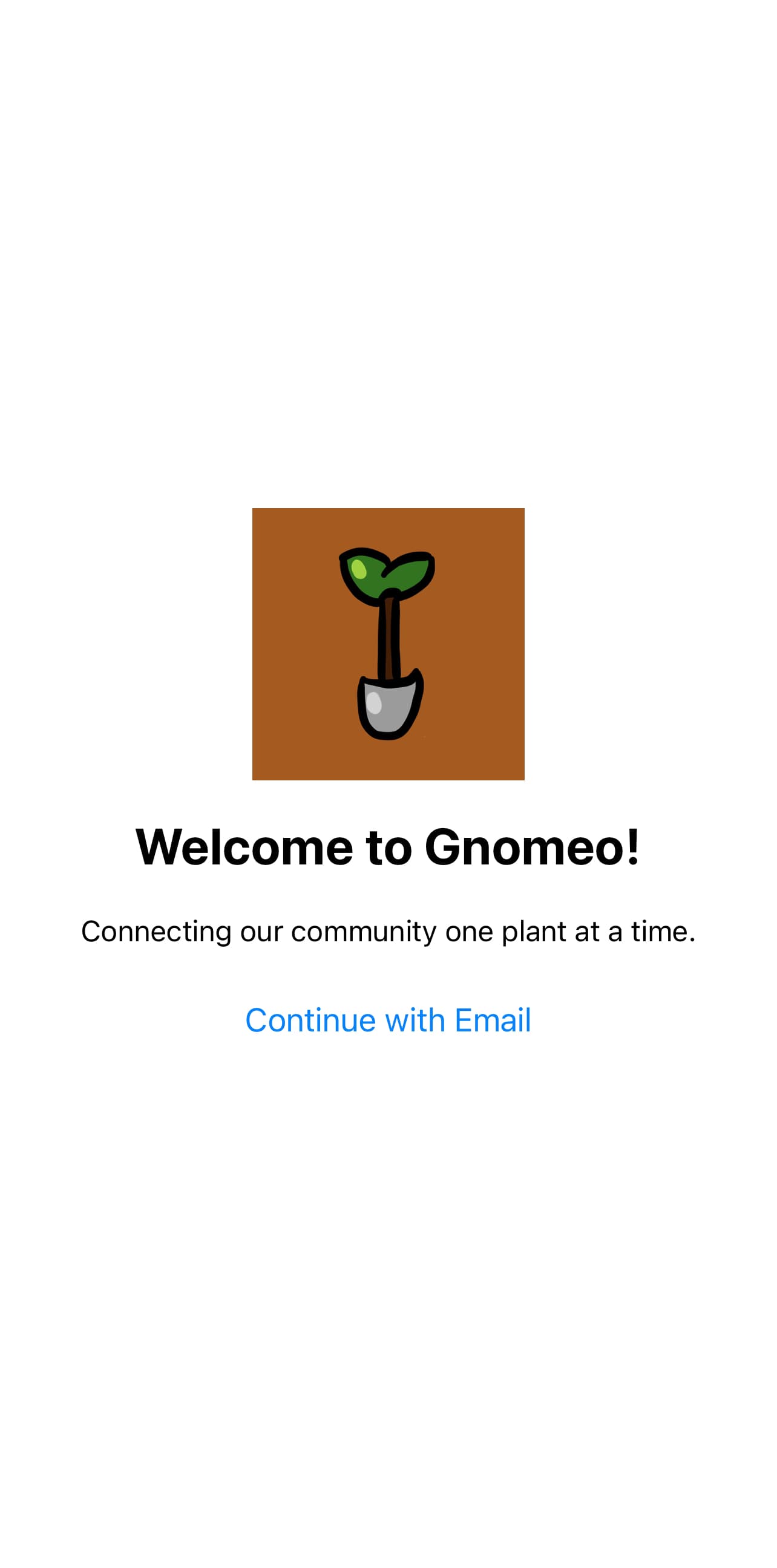 Welcome screen with Ghomeo branding